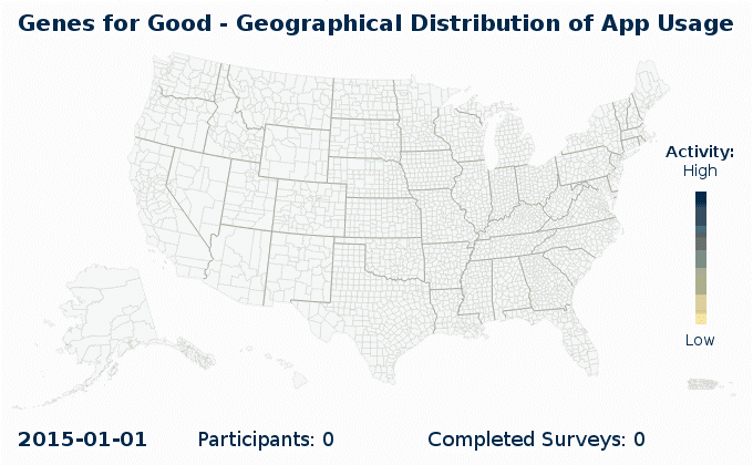 Geographical Distribution of Genes for Good Activity 2015-01-01 through 2016-12-19